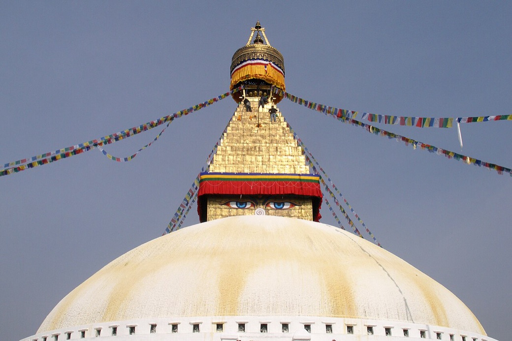 The Boudhanath (Jarung Khashor) Stupa in Kathmandu, Nepal, the model for the Gelephu Chorten