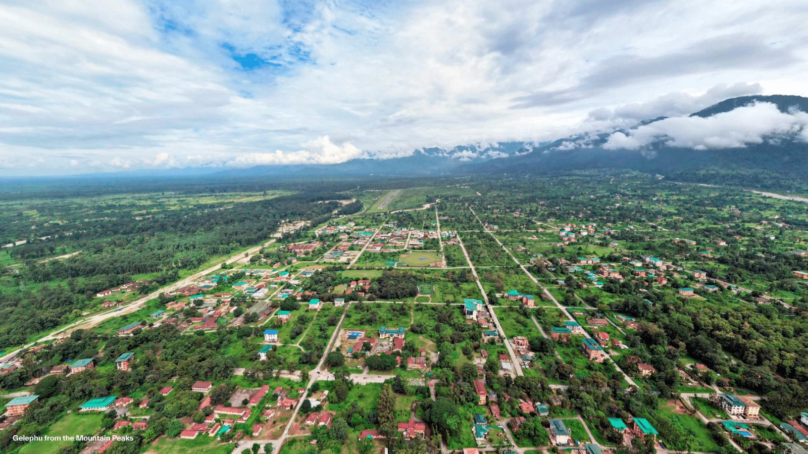 Aerial view of Gelephu in southern Bhutan, the valley where the Gelephu Mindfulness City special administrative region is being developed