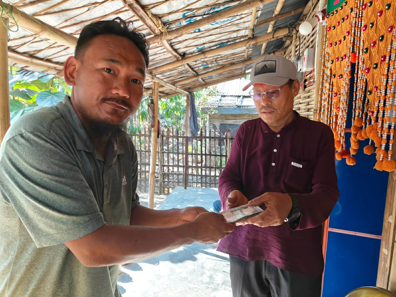 GCRPPB representatives delivering fundraised support to former political prisoner Ram Bahadur Rai