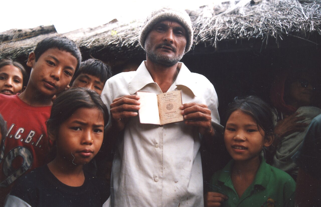 Lhotshampa refugees in Beldangi Camp, eastern Nepal, after their expulsion from southern Bhutan in the early 1990s