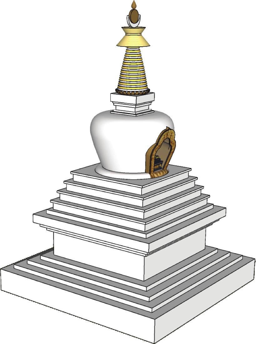 Render of a single completed Jangchub Chorten for Project 108