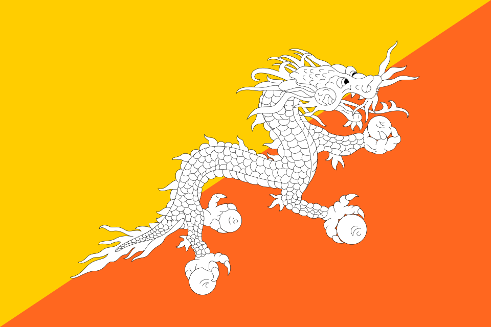 Flag of Bhutan Designed by: Mayum Choying Wangmo Dorji and Dasho Shingkhar Lam Kuenzang Wangchuk